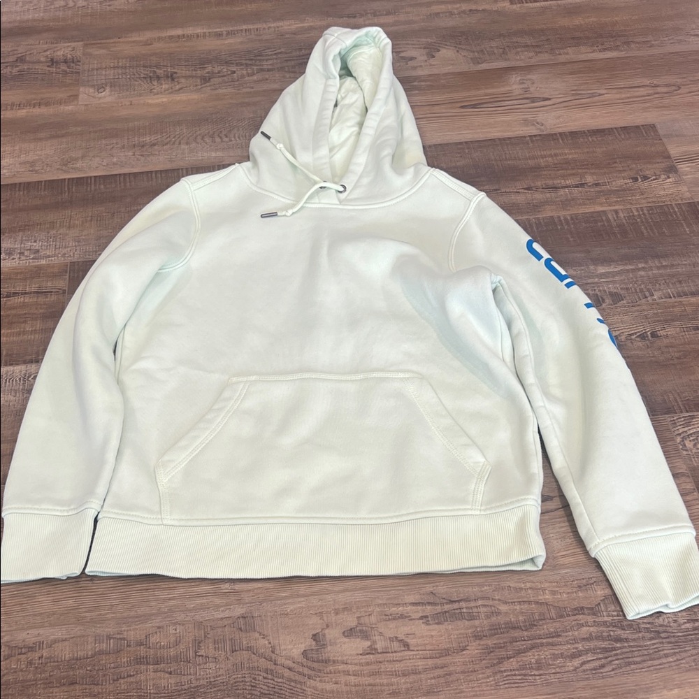 Carhartt Green Hoodie with Blue Logo Womens size small relaxed fit